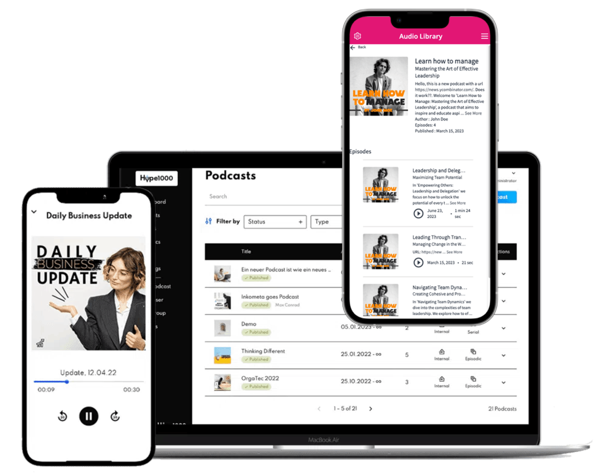 Screenshot Corporate Podcast Plugin